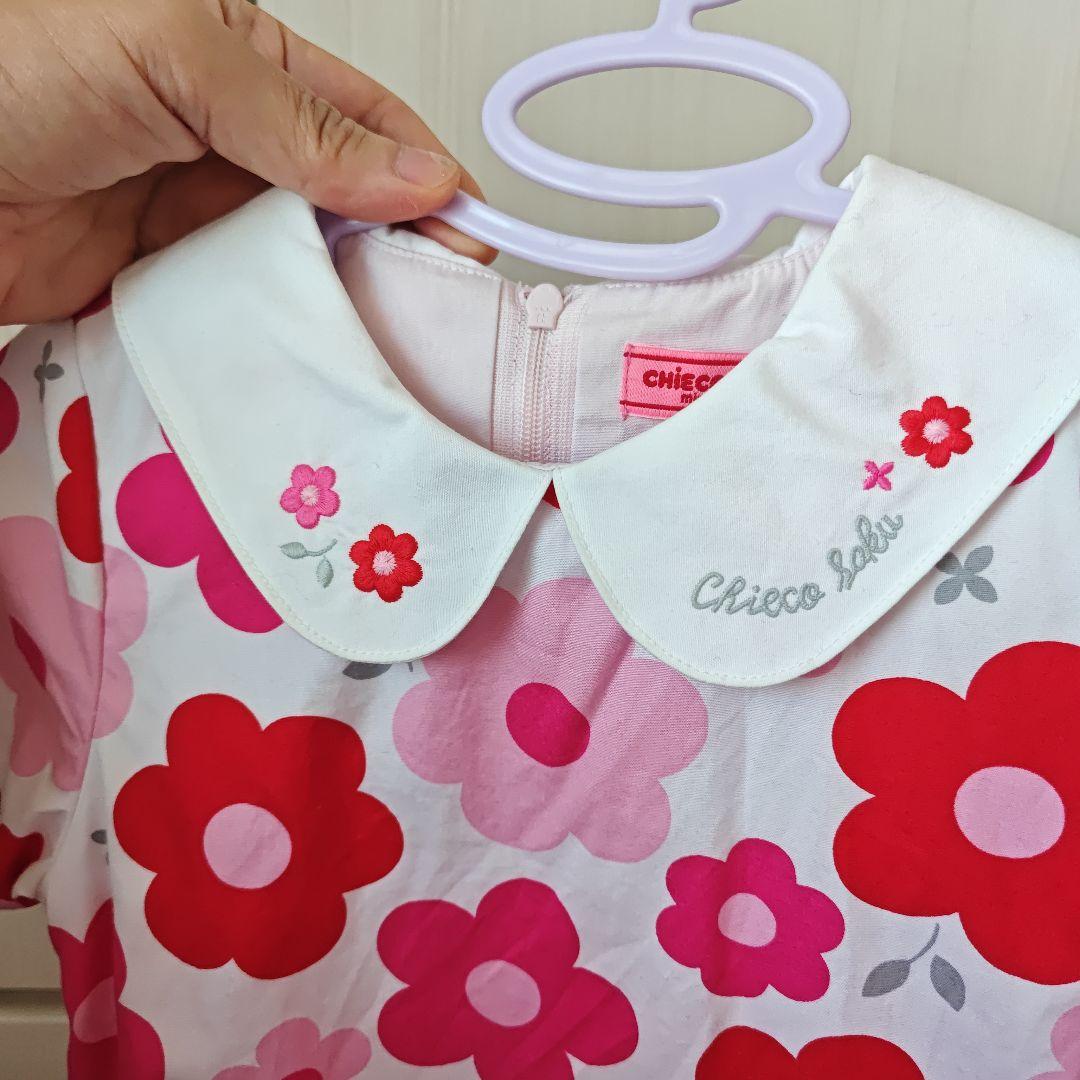 チエコサク 花柄半袖ワンピース 100cm