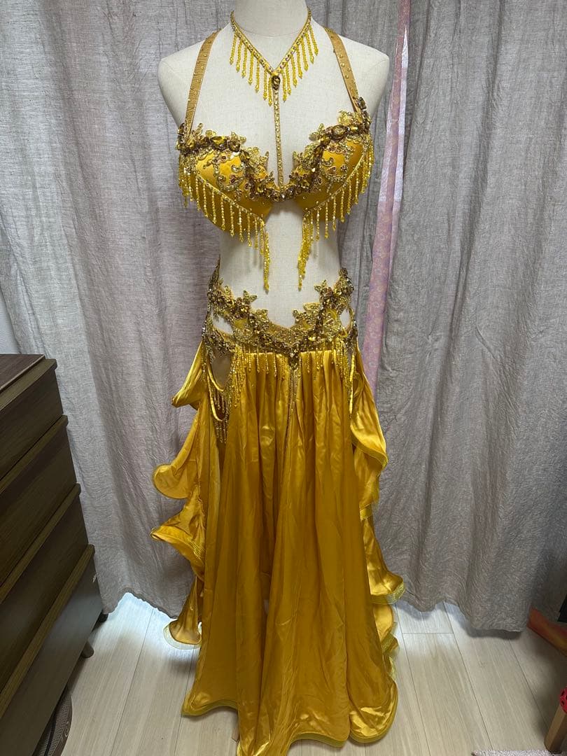 波　オーダー豪華衣装　新品　ベリーダンス　4点セット