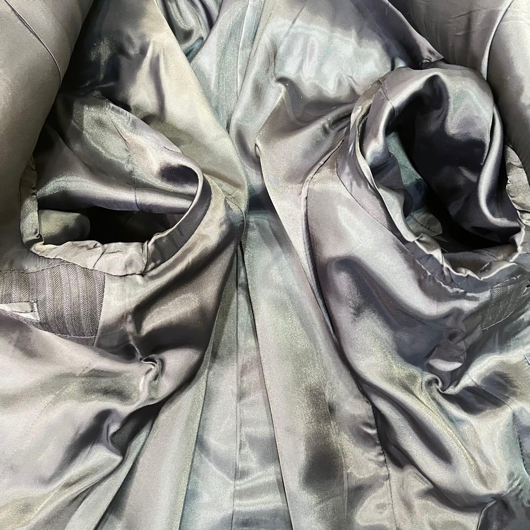 未使用級✨ゼニア　セットアップスーツ　シングル　2B ネイビー　ストライプ　S