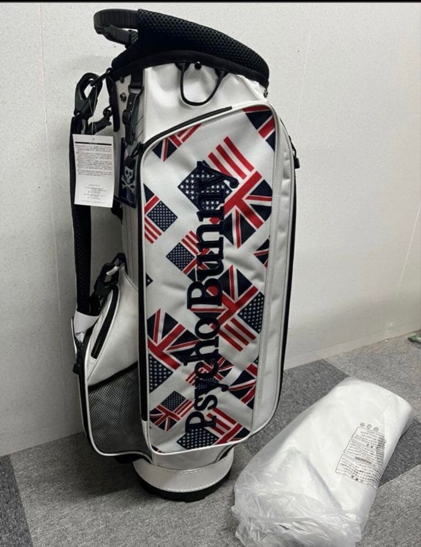 ラスト1個 新品 サイコバニー PSYCHO BUNNY 白 キャディバッグ