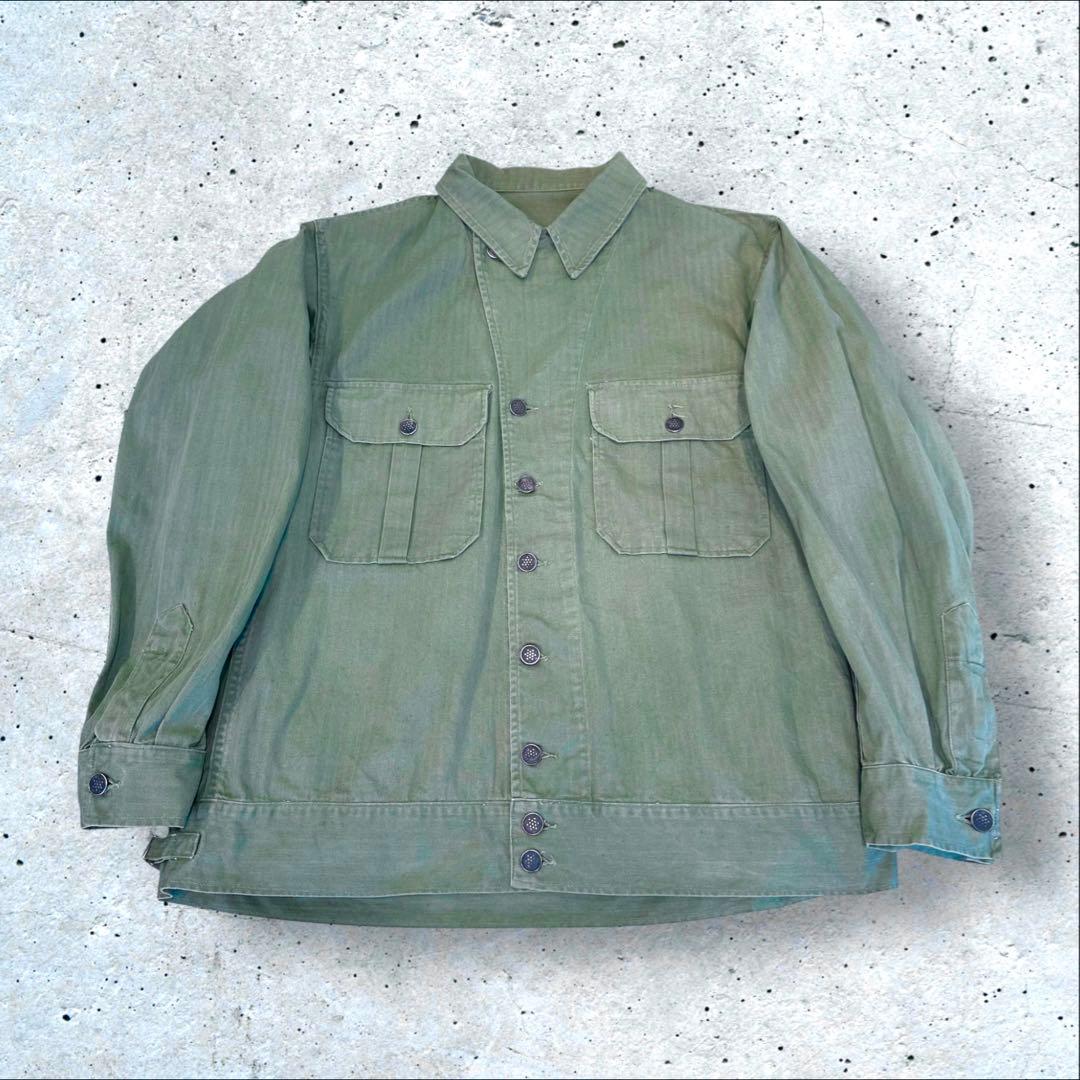 40年代 アメリカ軍 ヘリンボーンツイル ジャケット メンズ L 程 古着