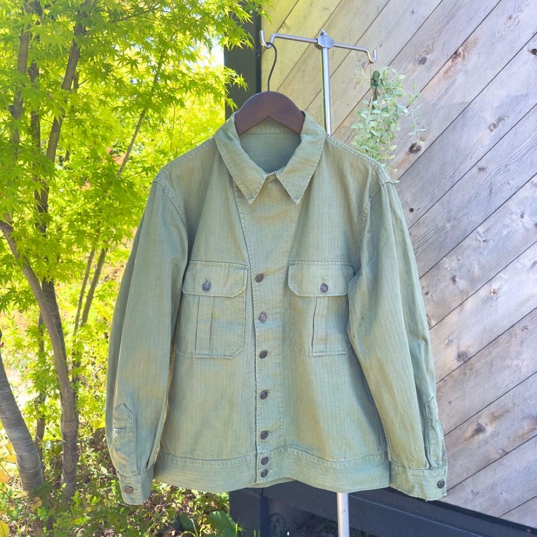 40年代 アメリカ軍 ヘリンボーンツイル ジャケット メンズ L 程 古着