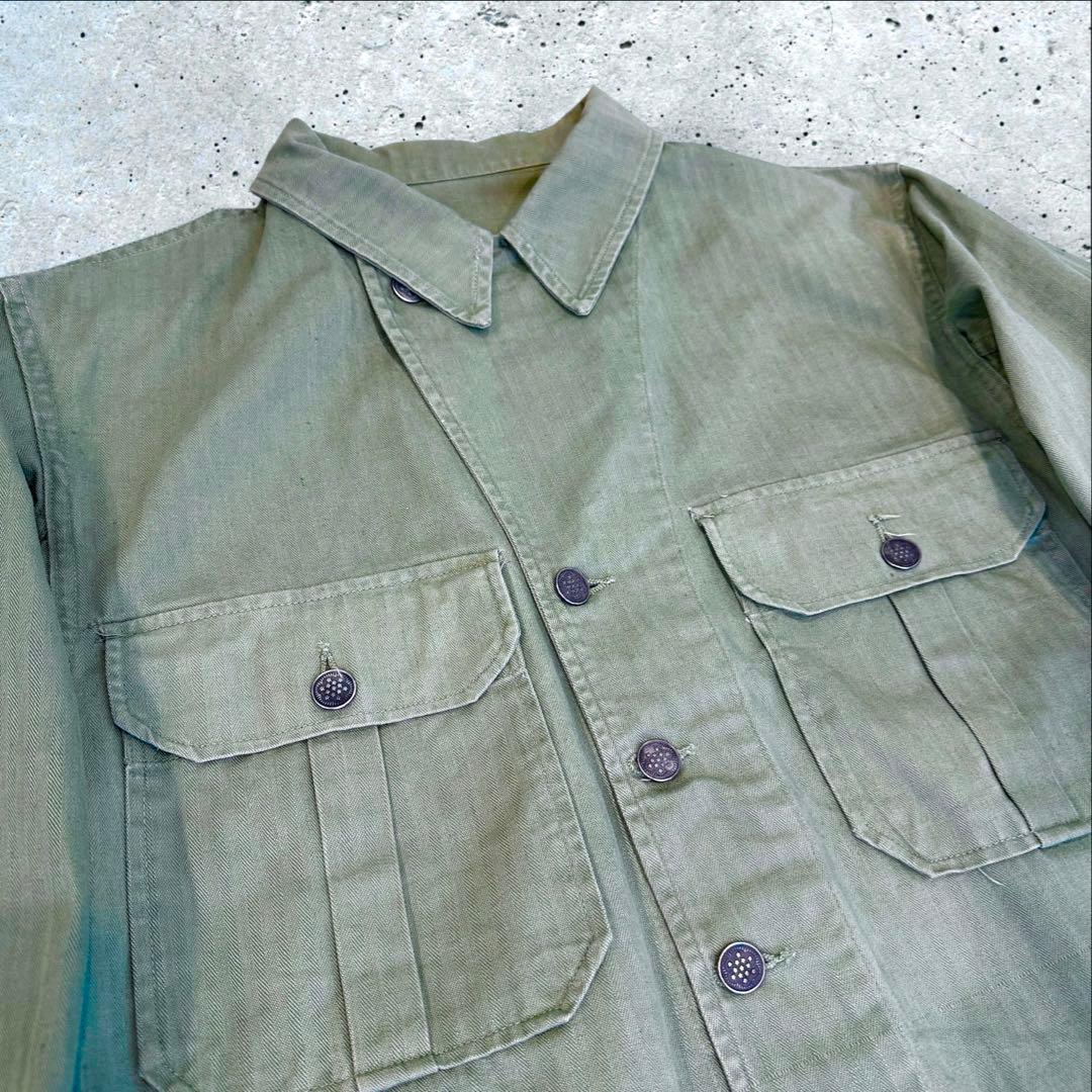 40年代 アメリカ軍 ヘリンボーンツイル ジャケット メンズ L 程 古着