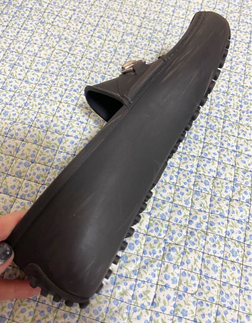 グッチ GUCCI ホースビット ラバードライビングシューズ 黒 5 約24cm