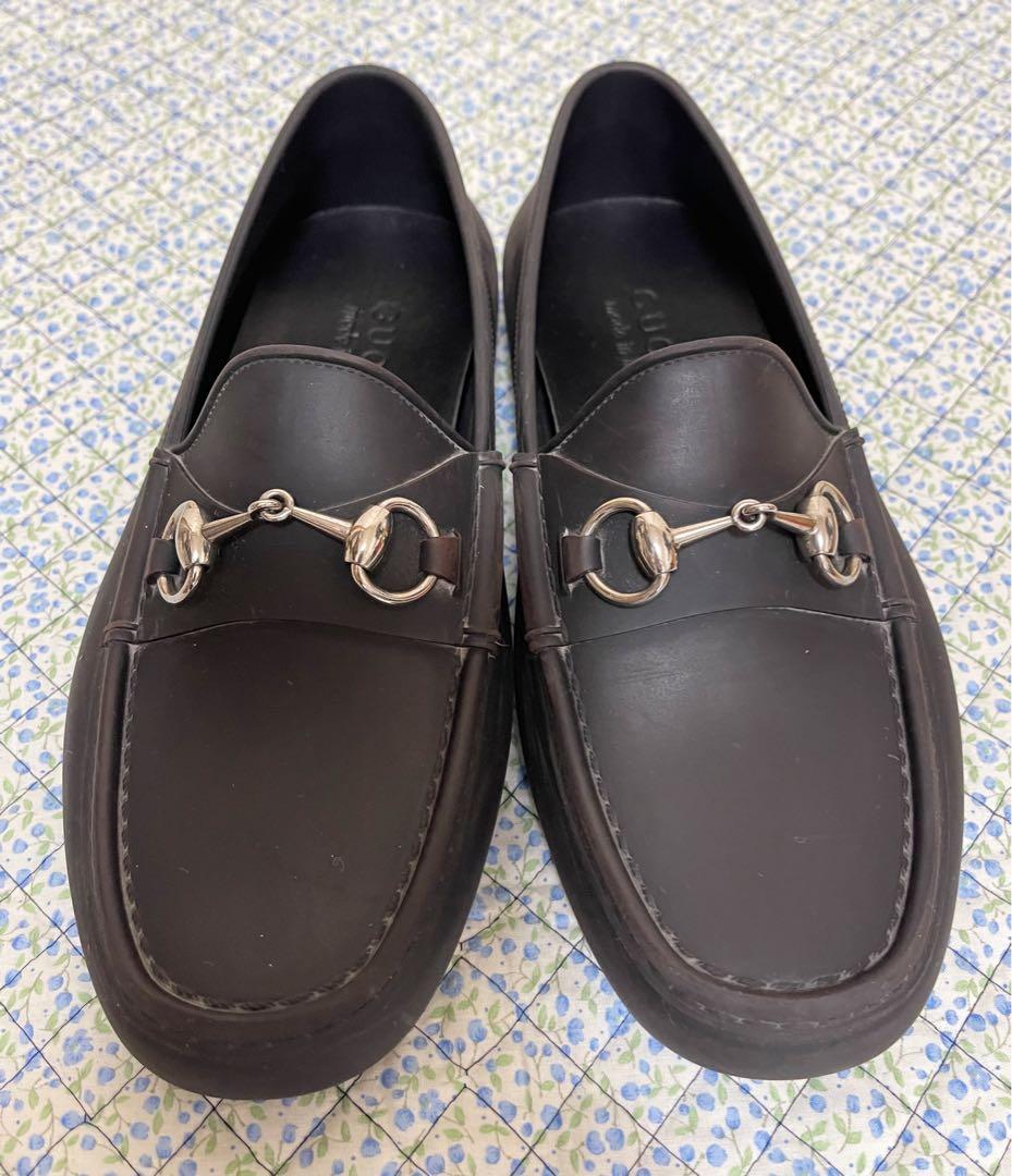 グッチ GUCCI ホースビット ラバードライビングシューズ 黒 5 約24cm