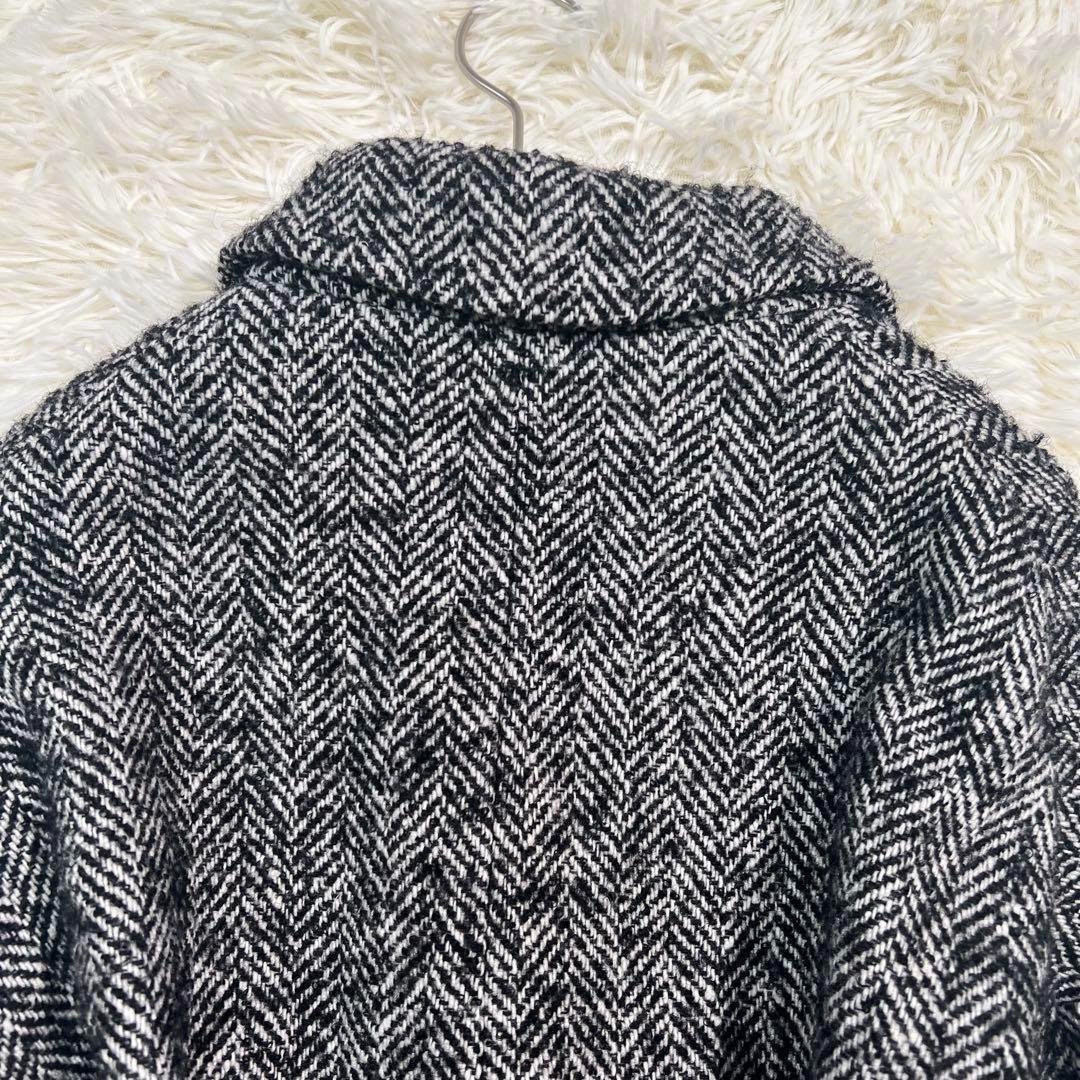 クラネ CLANE ロングコート ヘリンボーン ウール ベルト 36 Aライン