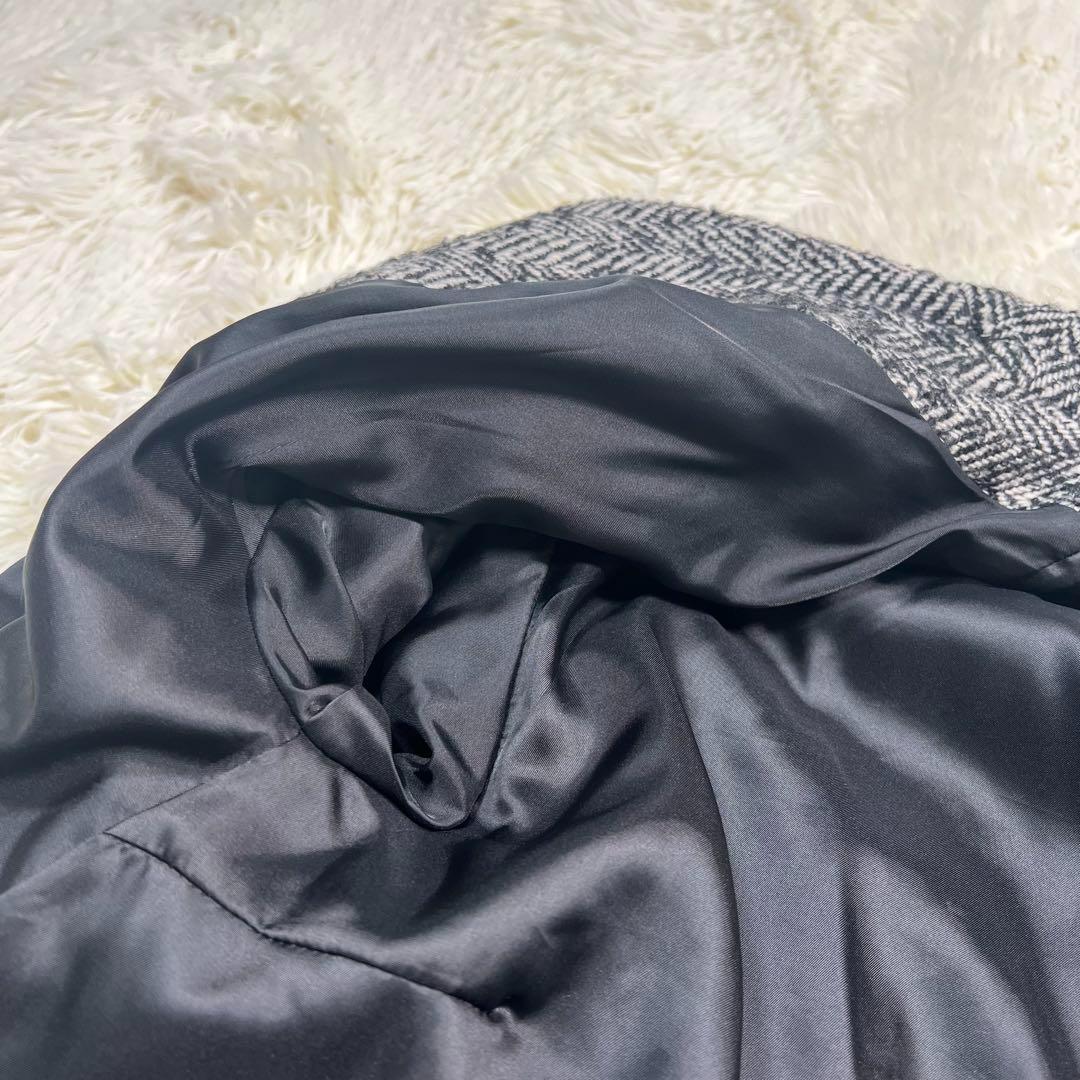 クラネ CLANE ロングコート ヘリンボーン ウール ベルト 36 Aライン