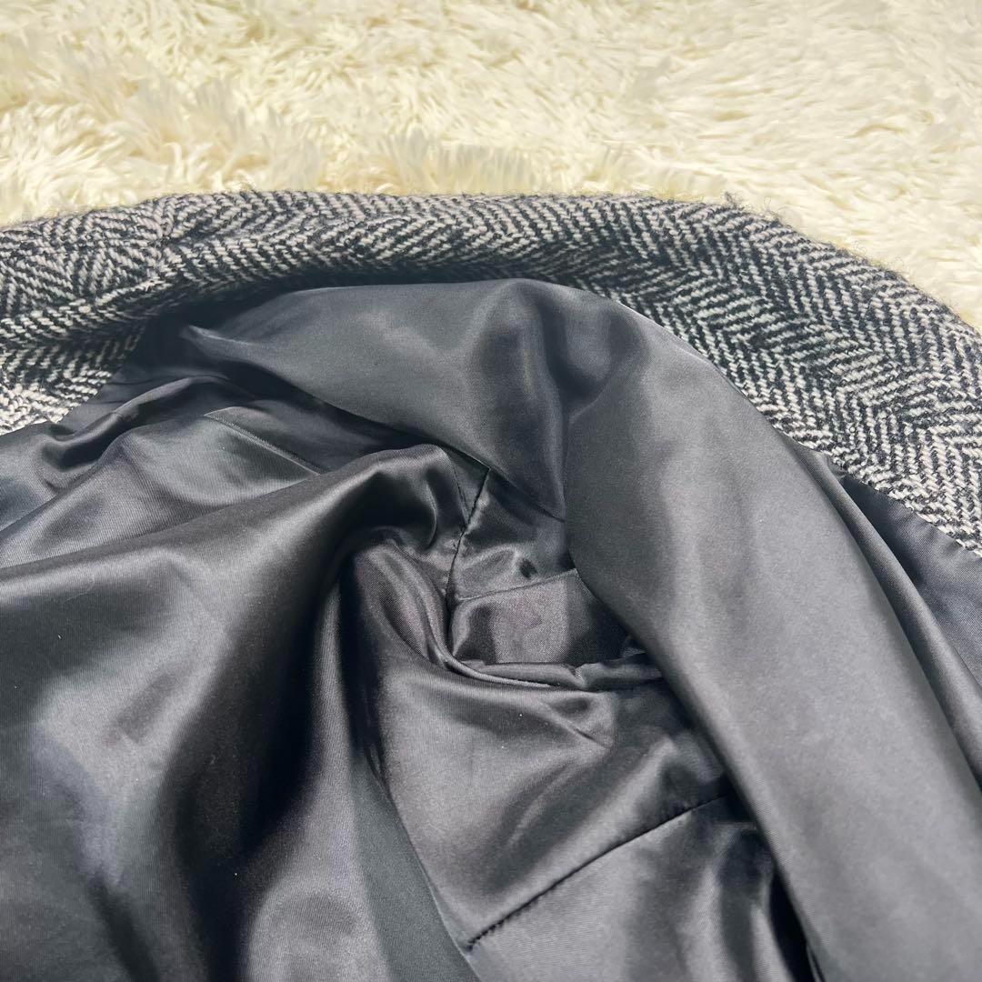 クラネ CLANE ロングコート ヘリンボーン ウール ベルト 36 Aライン