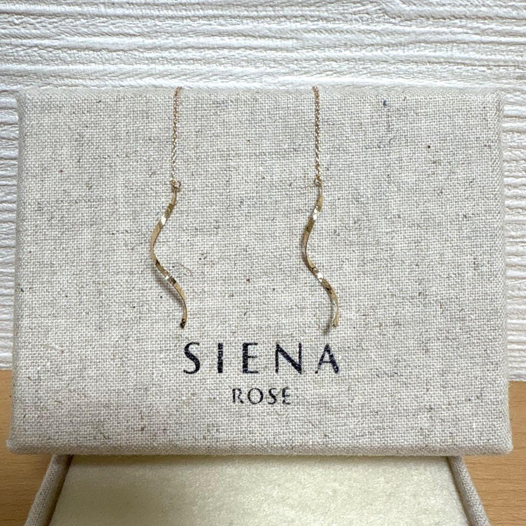 SIENAROSE らせんモチーフのアメリカンピアス 10K イエローゴールド