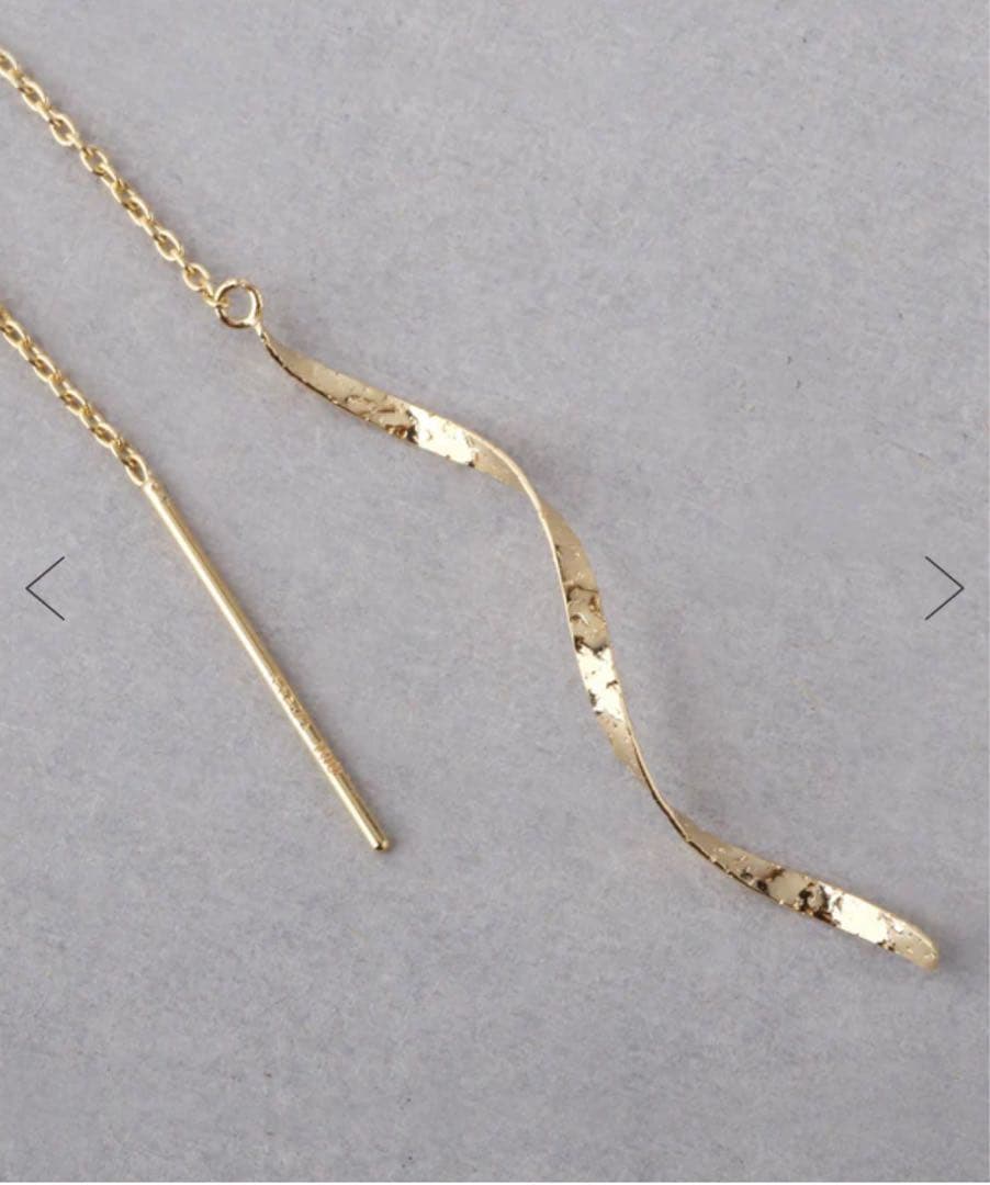 SIENAROSE らせんモチーフのアメリカンピアス 10K イエローゴールド