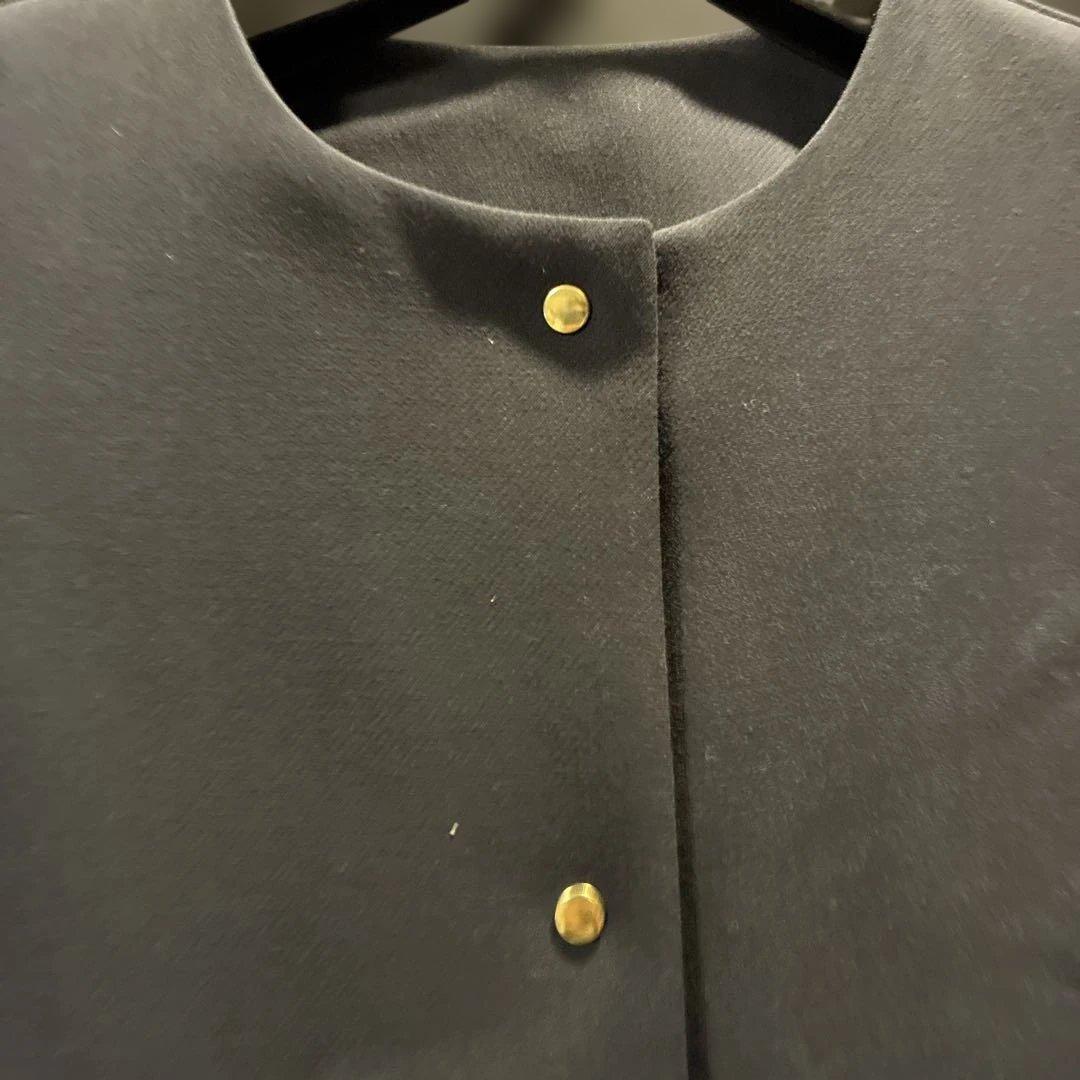 yoriノーカラージャケット フリル付きポケット