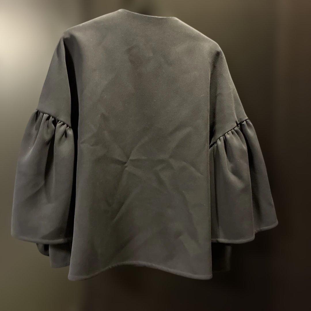 yoriノーカラージャケット フリル付きポケット