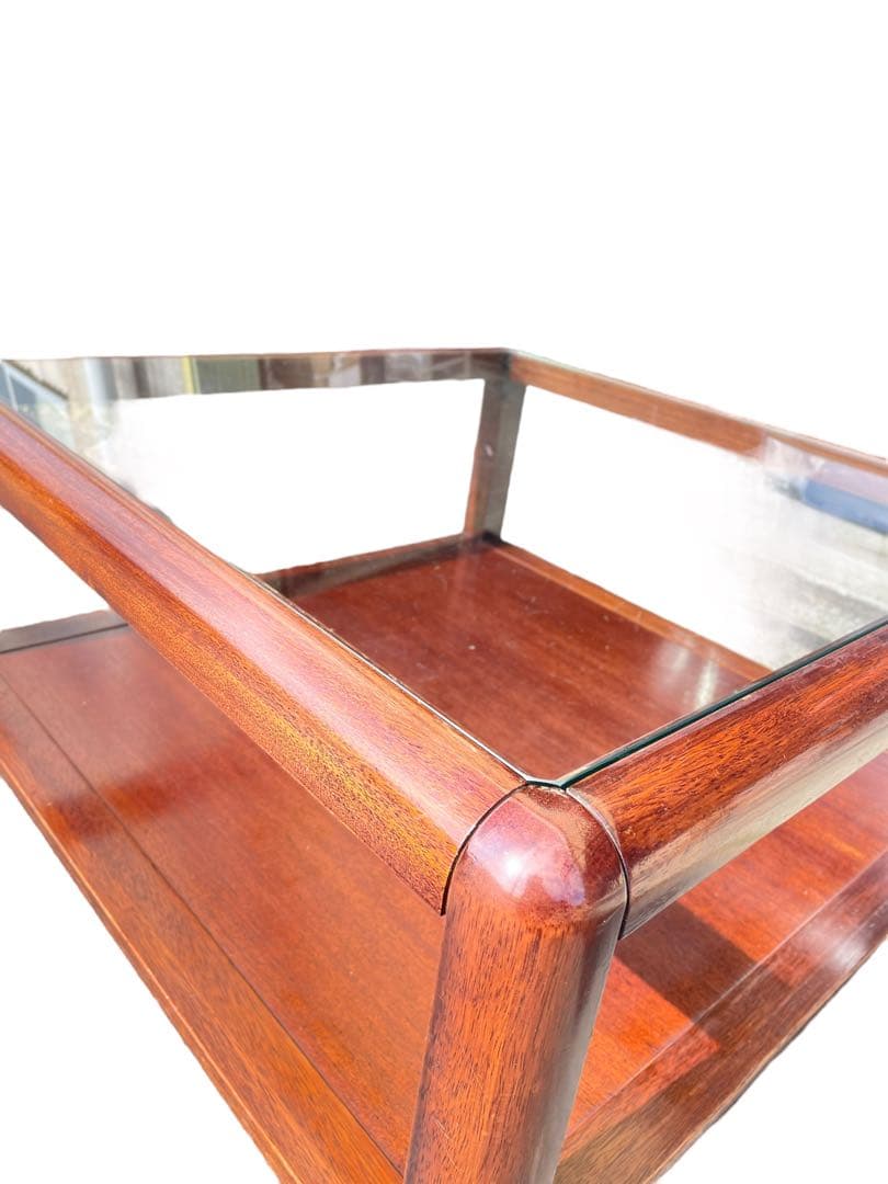 HR444 【希少デザイン】ビンテージ　ナガノインテリア　スクエアガラステーブル