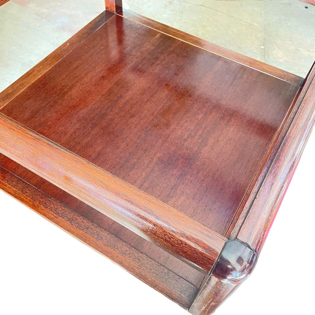 HR444 【希少デザイン】ビンテージ　ナガノインテリア　スクエアガラステーブル