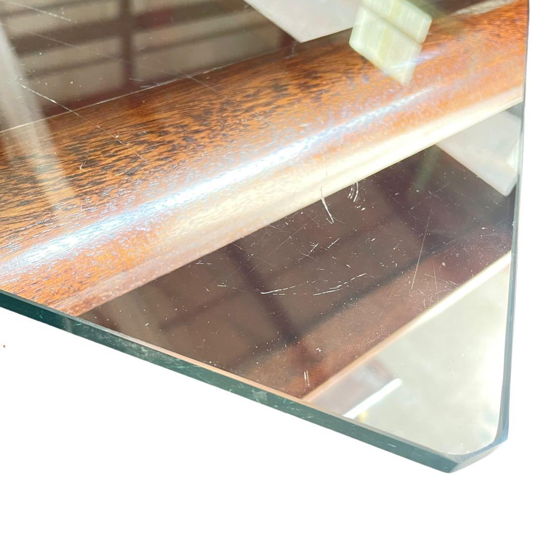 HR444 【希少デザイン】ビンテージ　ナガノインテリア　スクエアガラステーブル