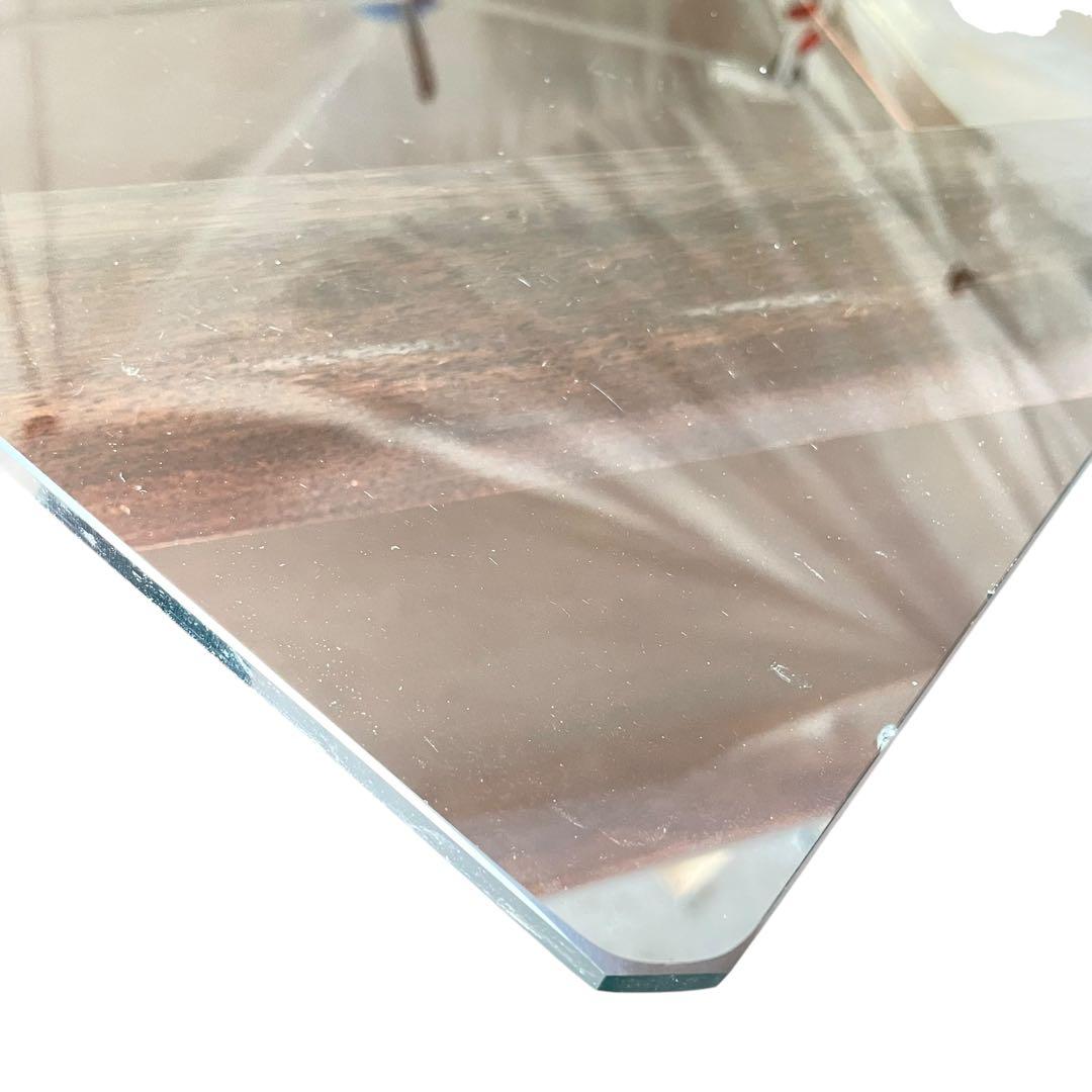 HR444 【希少デザイン】ビンテージ　ナガノインテリア　スクエアガラステーブル
