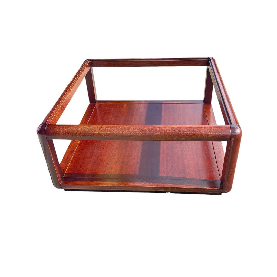 HR444 【希少デザイン】ビンテージ　ナガノインテリア　スクエアガラステーブル