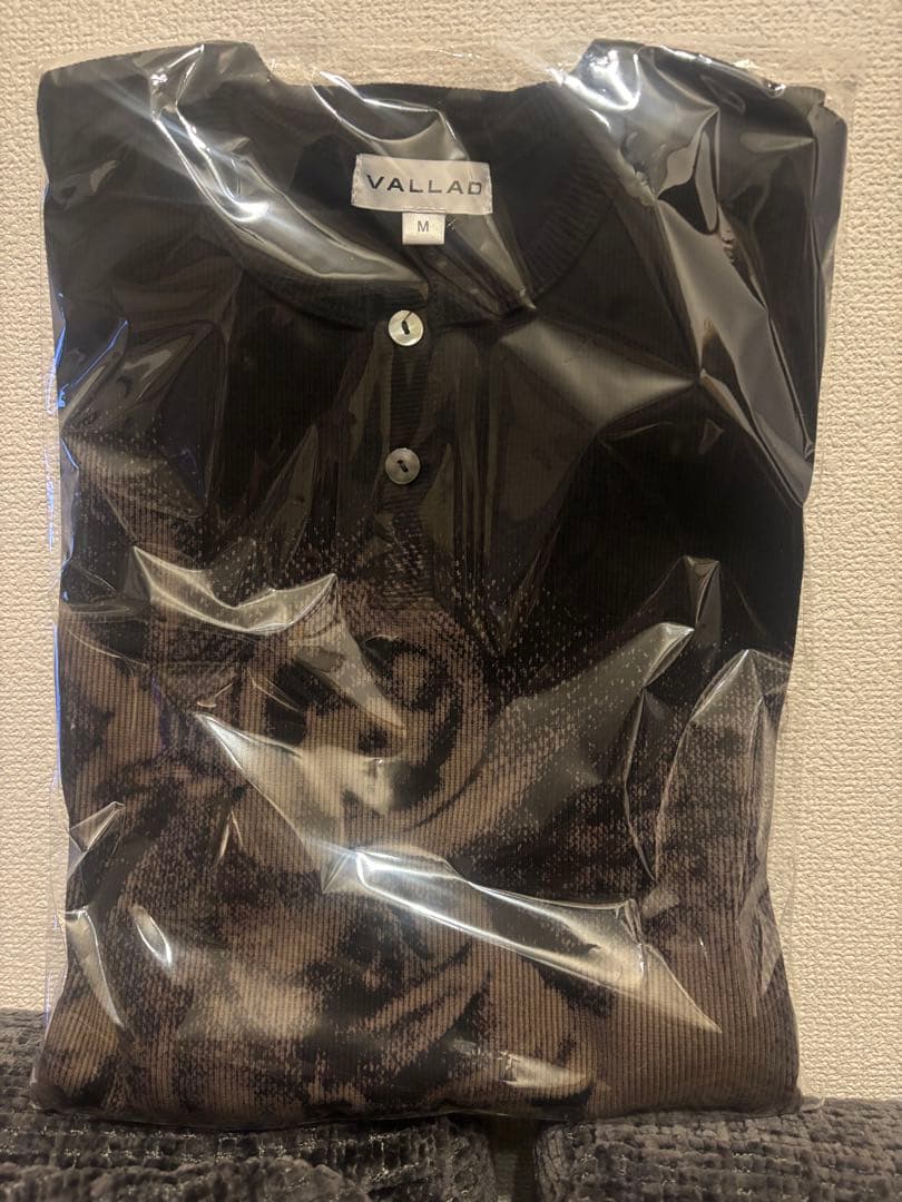 VALLAD ブラック 長袖カットソー サーマルM