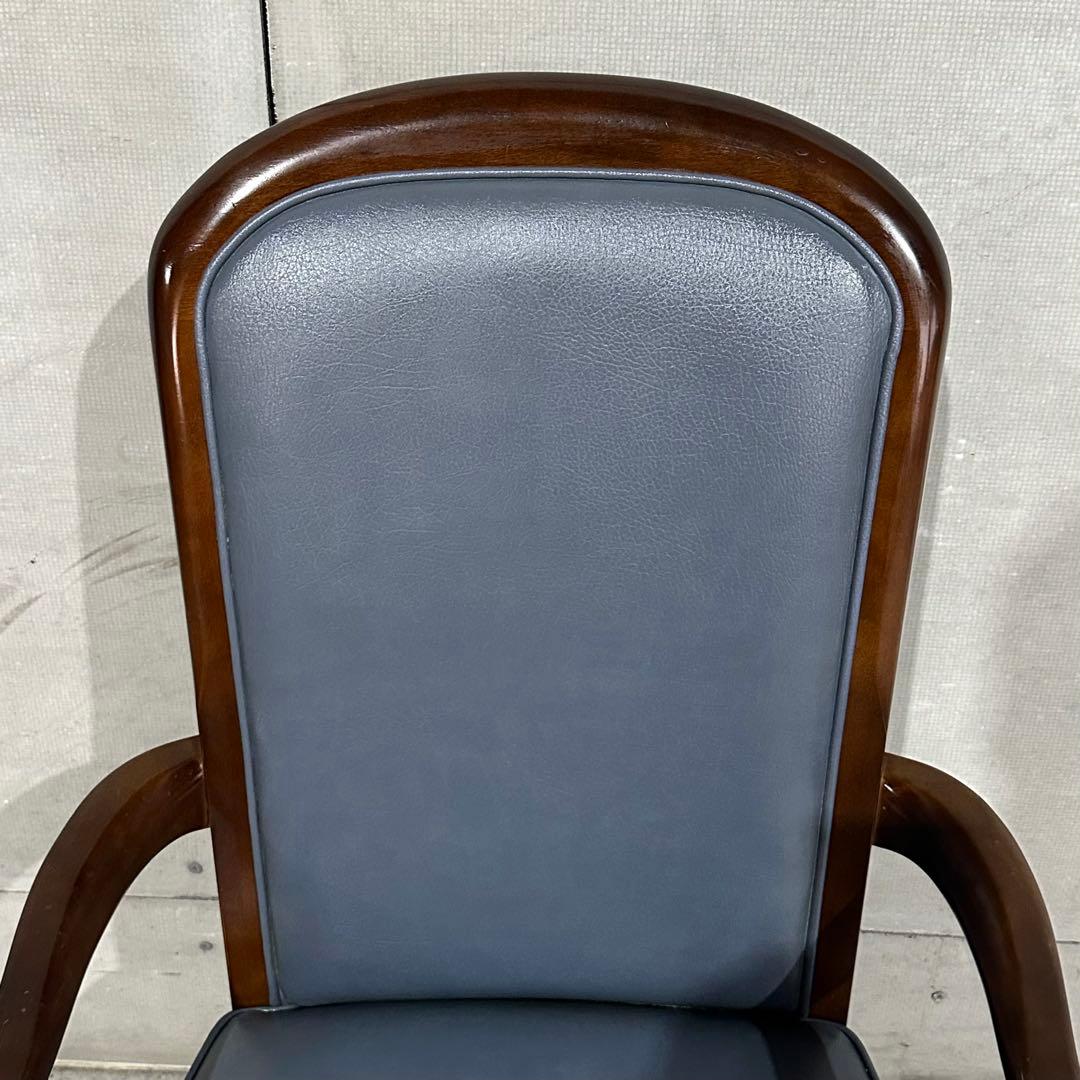 ✦マルニ木工✦ アームチェア 昭和レトロ レザー調 鋲打ち クラシックチェア