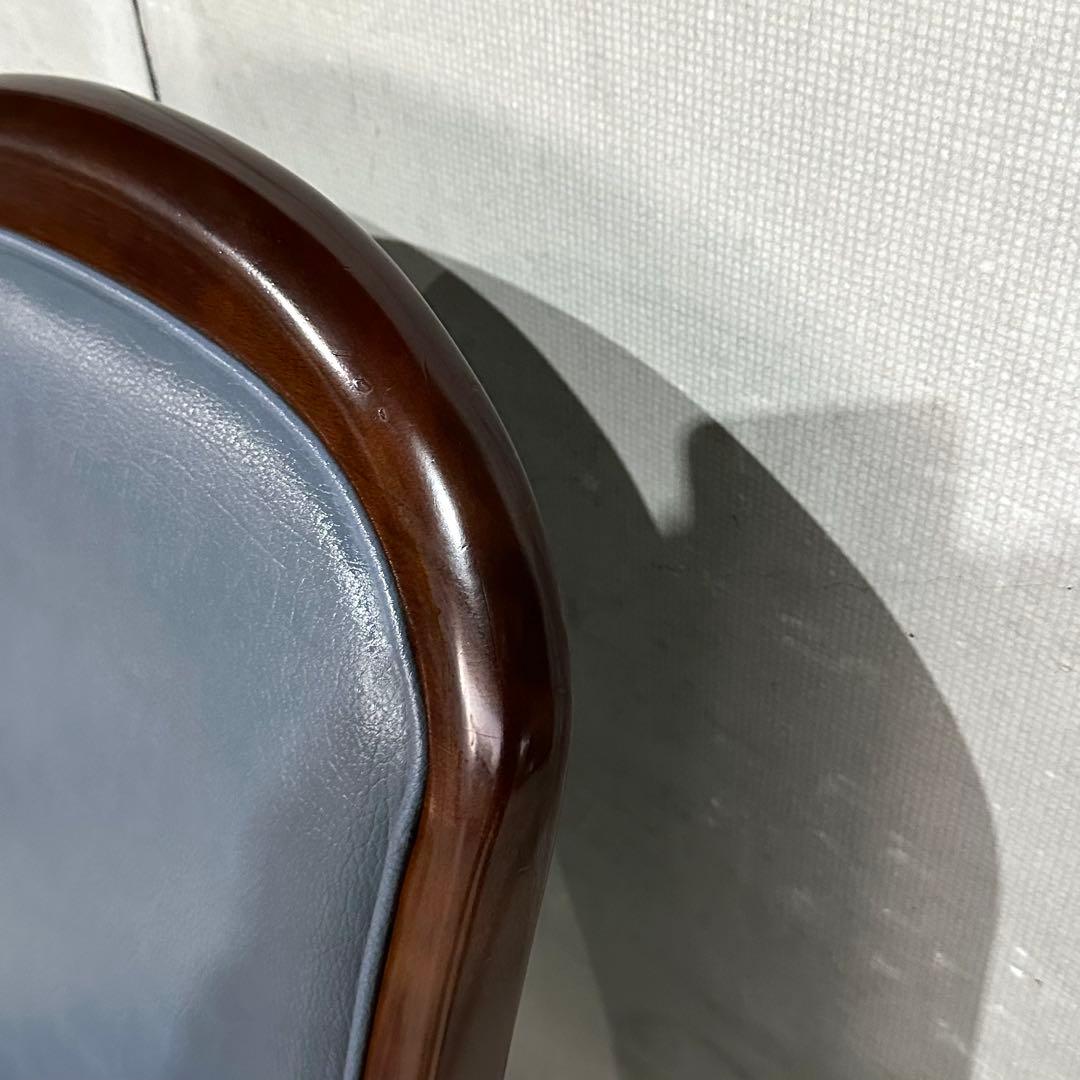 ✦マルニ木工✦ アームチェア 昭和レトロ レザー調 鋲打ち クラシックチェア