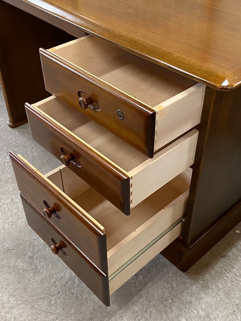 Karimoku カリモク 書斎机 デスク 片袖机 勉強机 木製 ブラウン 札幌