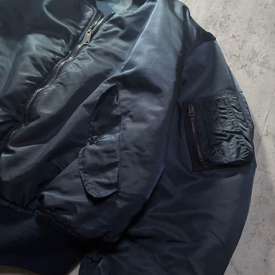 希少 usa製 古着 HOPE MFG 短丈 リバーシブルブルゾン 迷彩 L