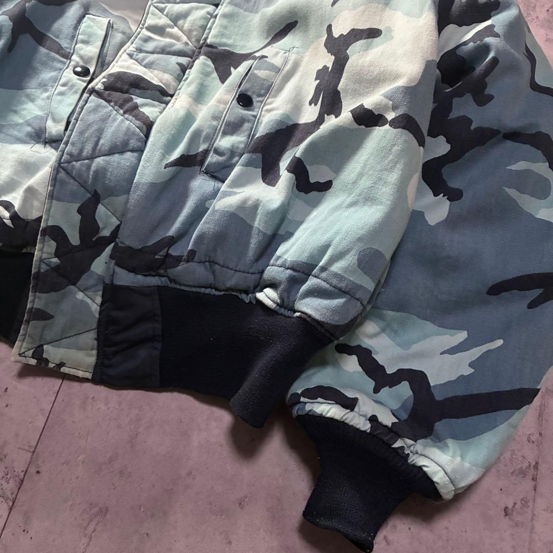 希少 usa製 古着 HOPE MFG 短丈 リバーシブルブルゾン 迷彩 L