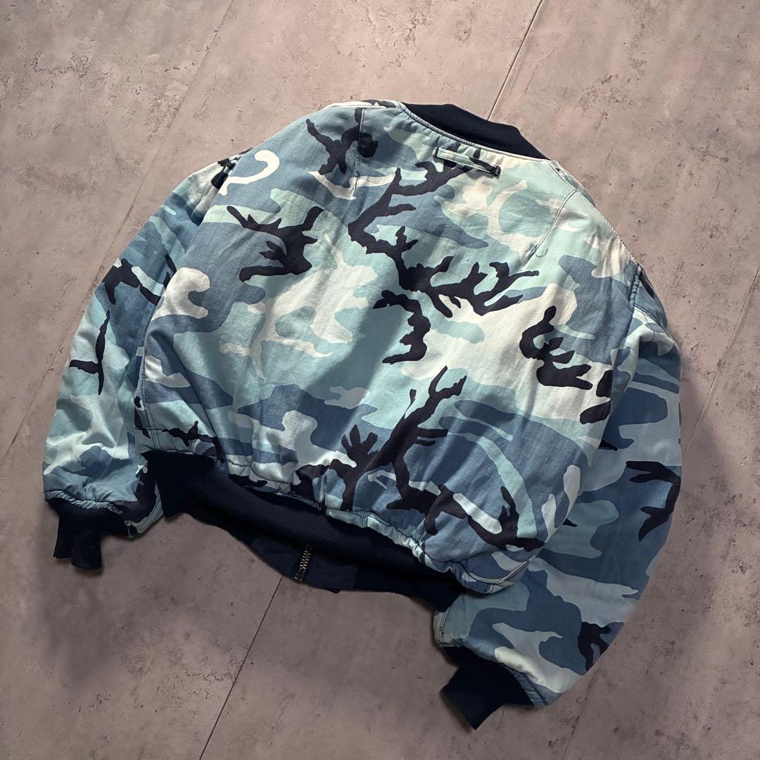 希少 usa製 古着 HOPE MFG 短丈 リバーシブルブルゾン 迷彩 L