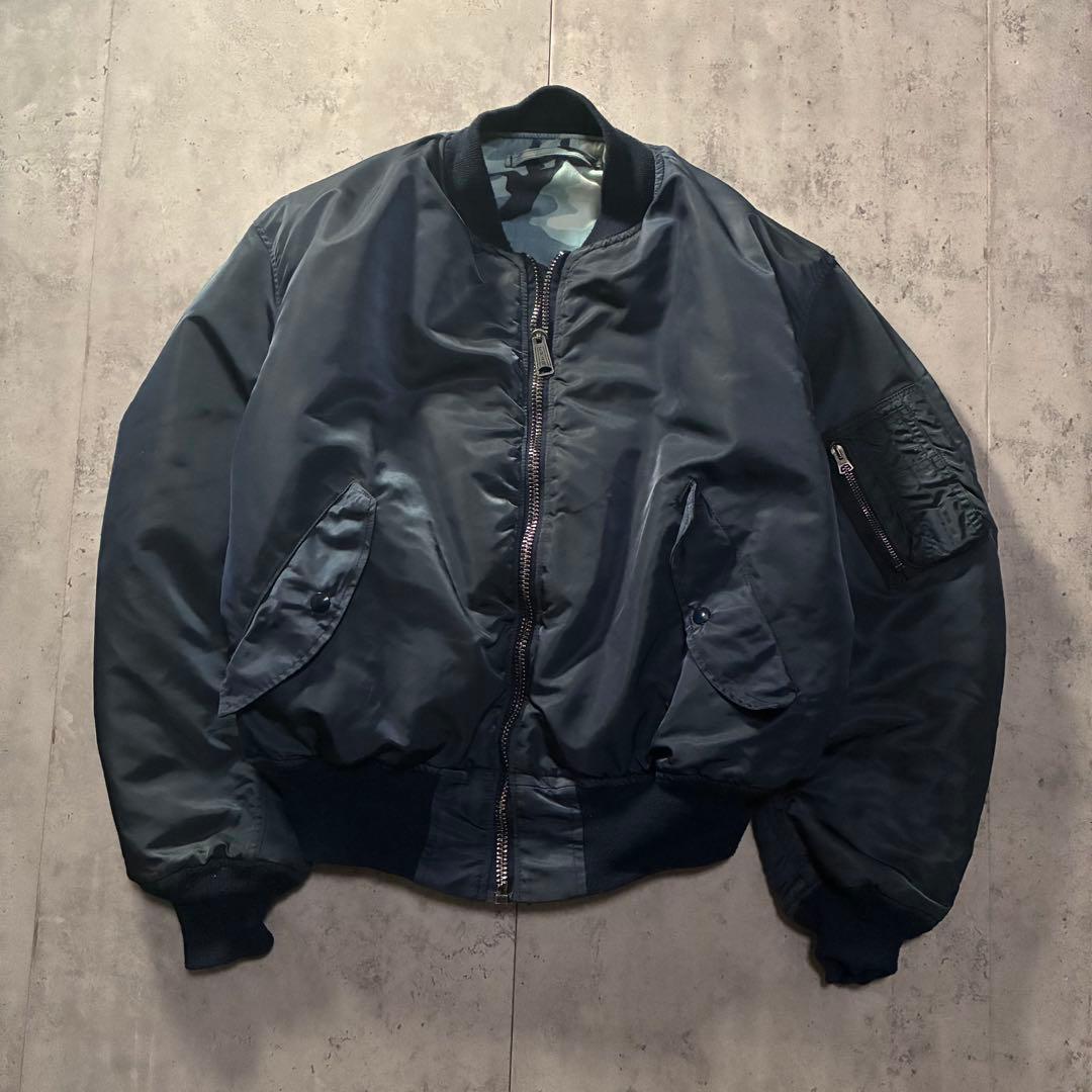 希少 usa製 古着 HOPE MFG 短丈 リバーシブルブルゾン 迷彩 L