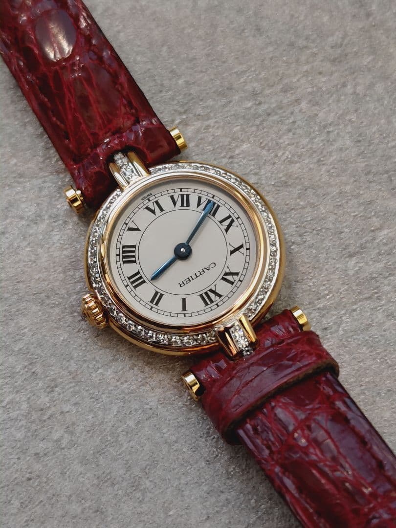 カルティエで電池交換　カルティエ　ヴァンドームSM 純正ダイヤ