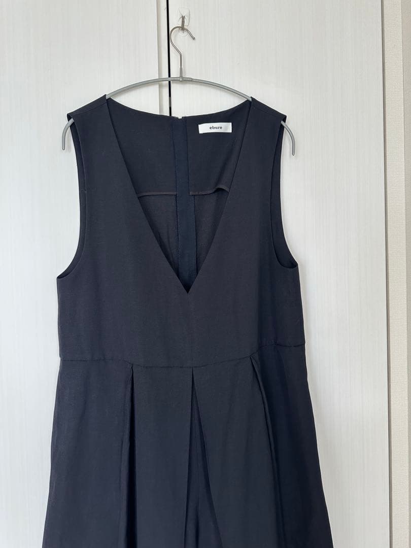 専用ebure サロペット オーバーオール 38 ウール 無地 黒