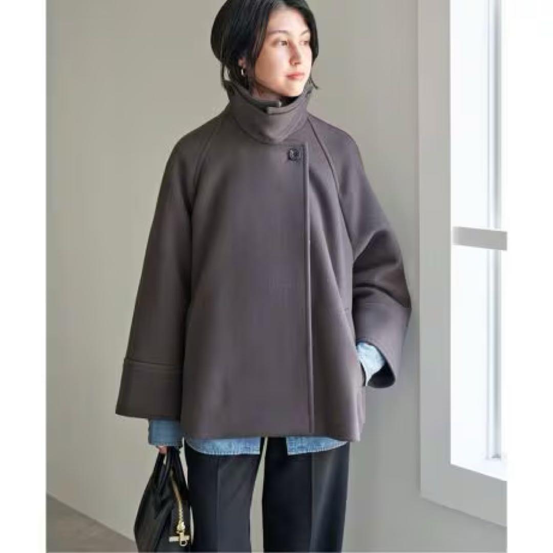 Spick and Span W/Nyモッサステンカラーショートコート グレー