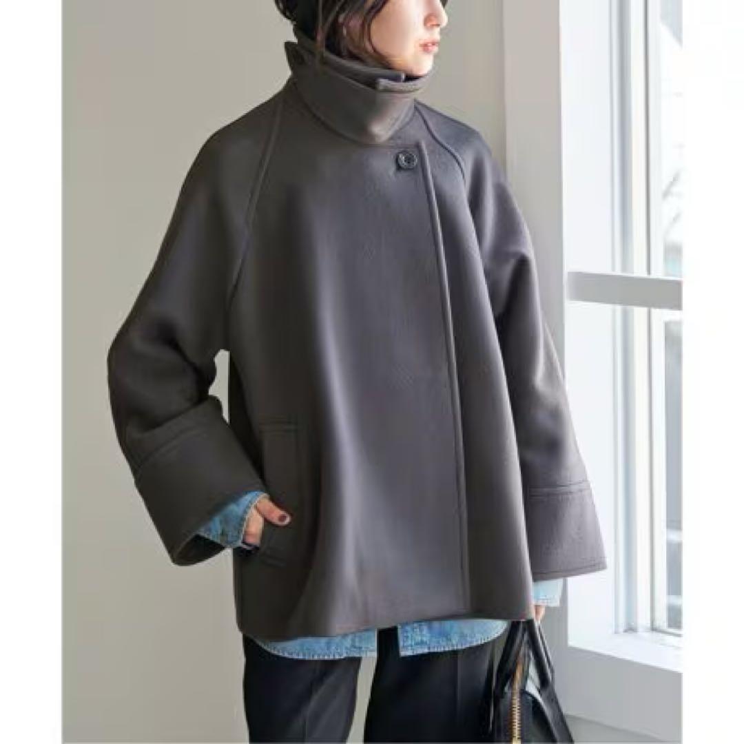 Spick and Span W/Nyモッサステンカラーショートコート グレー