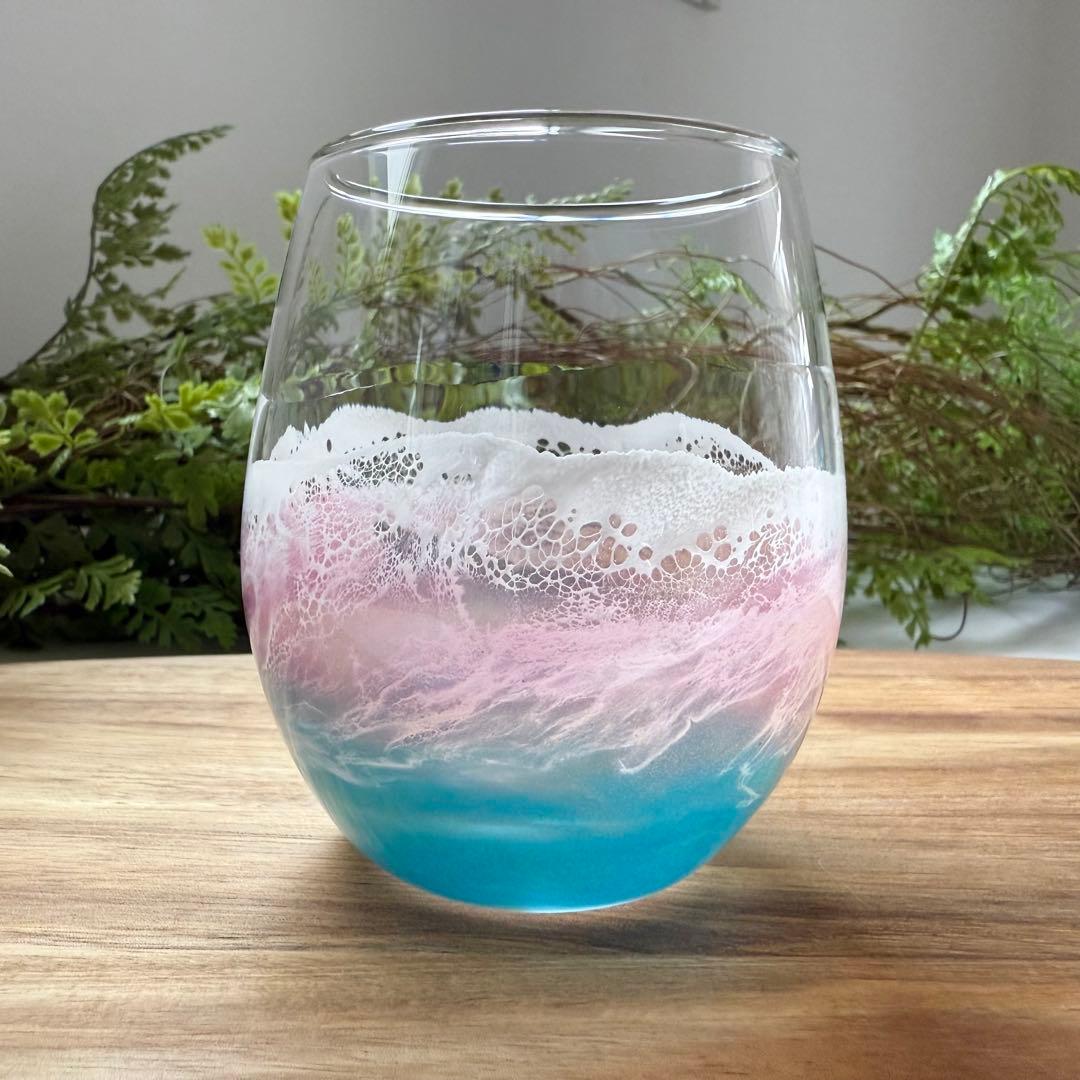 レジンアート　オーシャングラス　グラスセット　海アート
