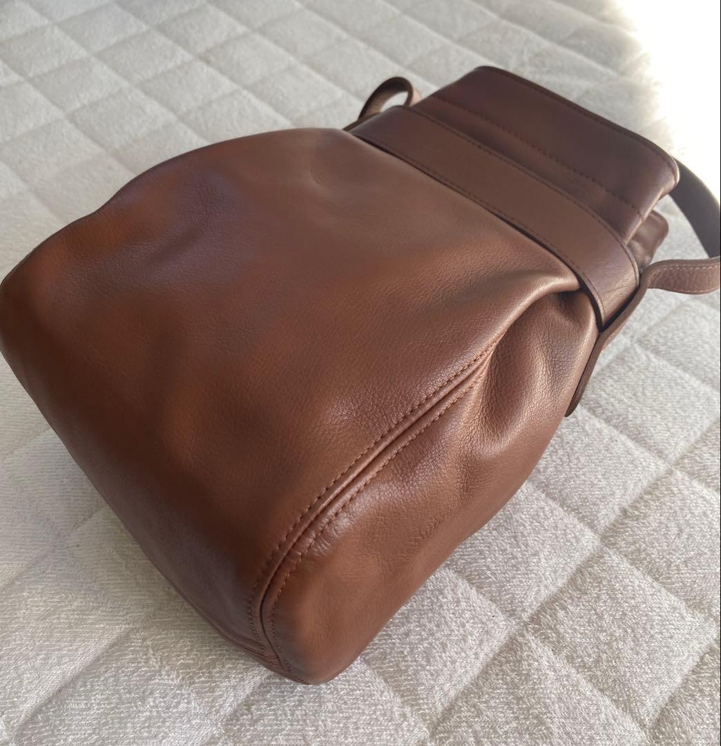 オールドコーチ 巾着 ショルダーバッグ レザー キャメル