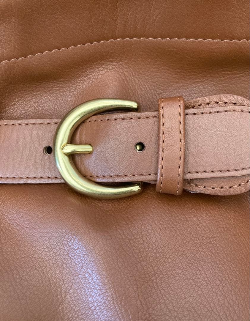 オールドコーチ 巾着 ショルダーバッグ レザー キャメル