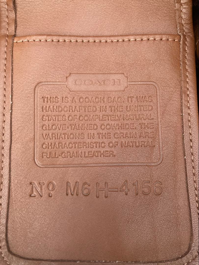オールドコーチ 巾着 ショルダーバッグ レザー キャメル