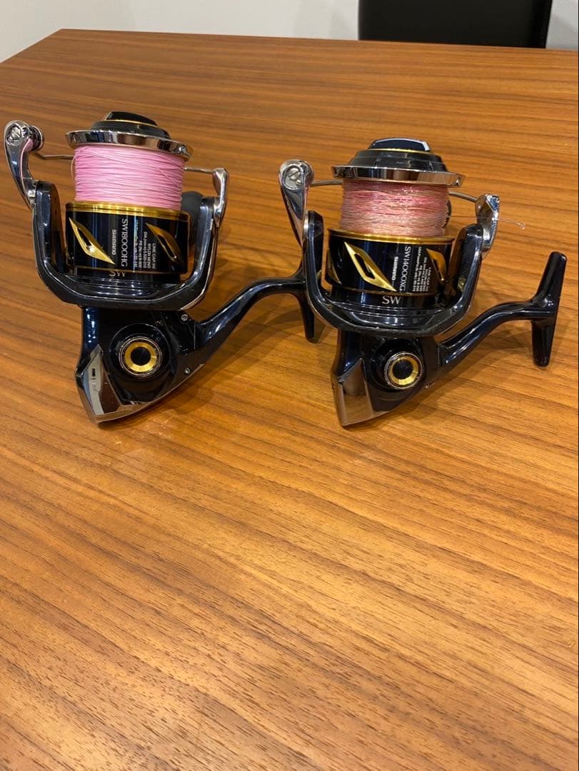 フィッシングリール SW ブラック ピンク糸 やきとり