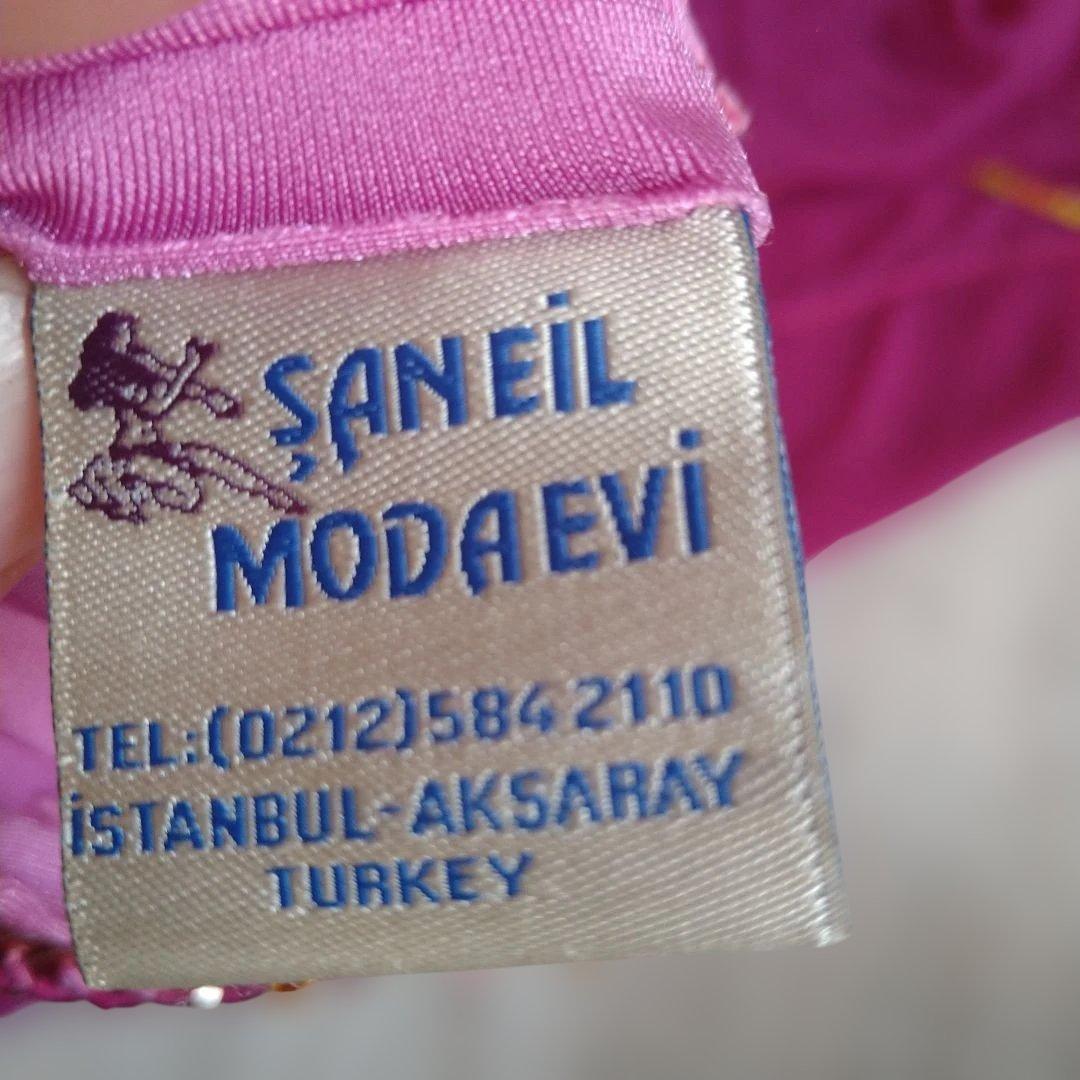 トルコ製高級ベリーダンス衣装　フルセット 紫オレンジ系　SAN EL MODA