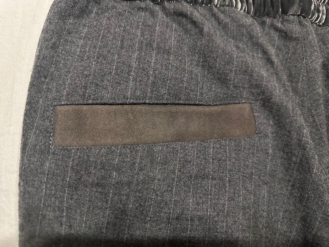 新品Dhyanaウールストライプサルエルリブパンツbacklashバックラッシュ