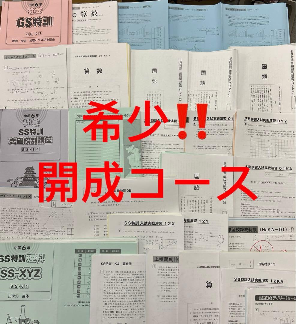 ㉓はは　サピックス　SAPIX 6年　開成コース　テキスト　プリント　セット