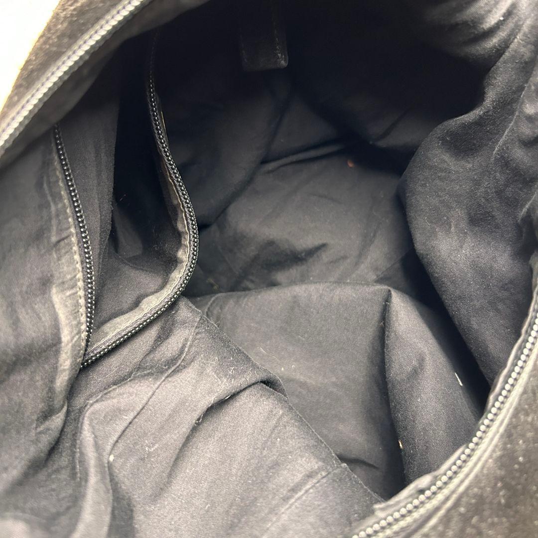 PRADA 90s リング チェーン スエード ワンショルダーバッグ ブラック