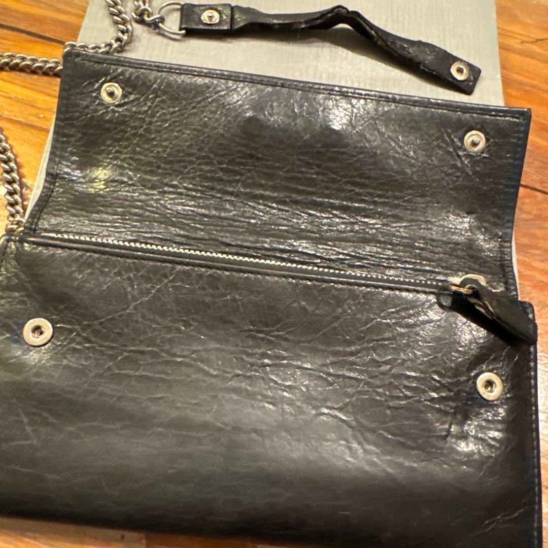 BALENCIAGA ブラックレザー ウォレットチェーン付き