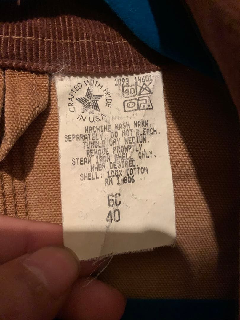 カーハート　ミシガンチョアコート　星タグ　裏地なし