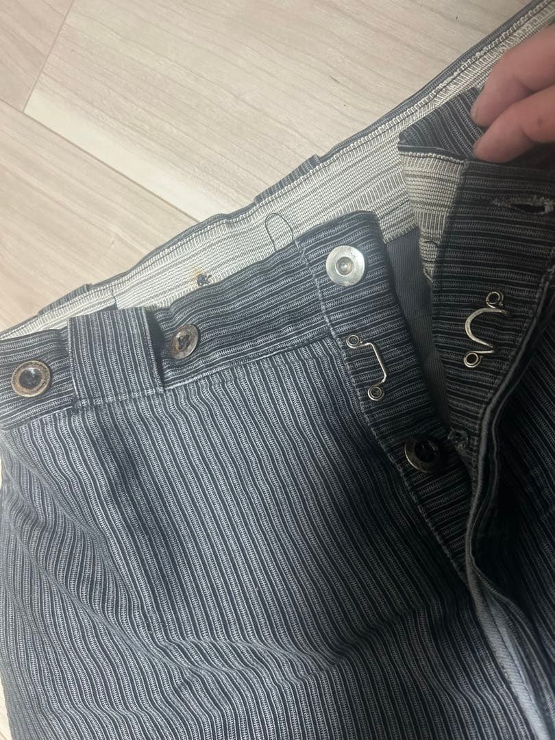 40s 50s ユーロ フレンチ ワークパンツ ストライプ グレー トラウザー
