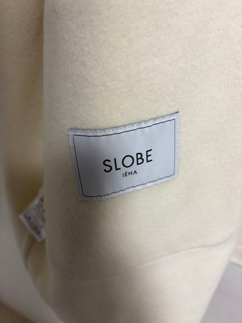 SLOBE IENA SUPER140 ダブルフェイスベルテッドコート　ホワイト