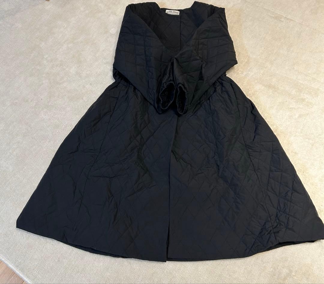 BEARDSLEY ビアズリー バルーン袖キルティングフレアーコート ブラック