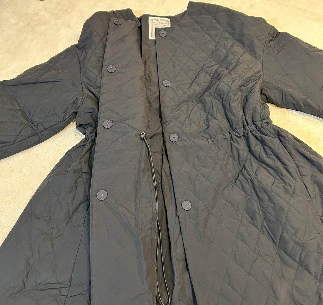 BEARDSLEY ビアズリー バルーン袖キルティングフレアーコート ブラック