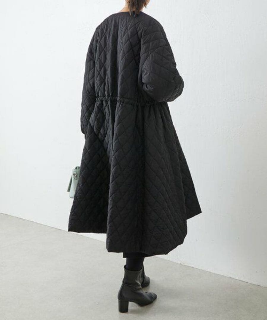 BEARDSLEY ビアズリー バルーン袖キルティングフレアーコート ブラック