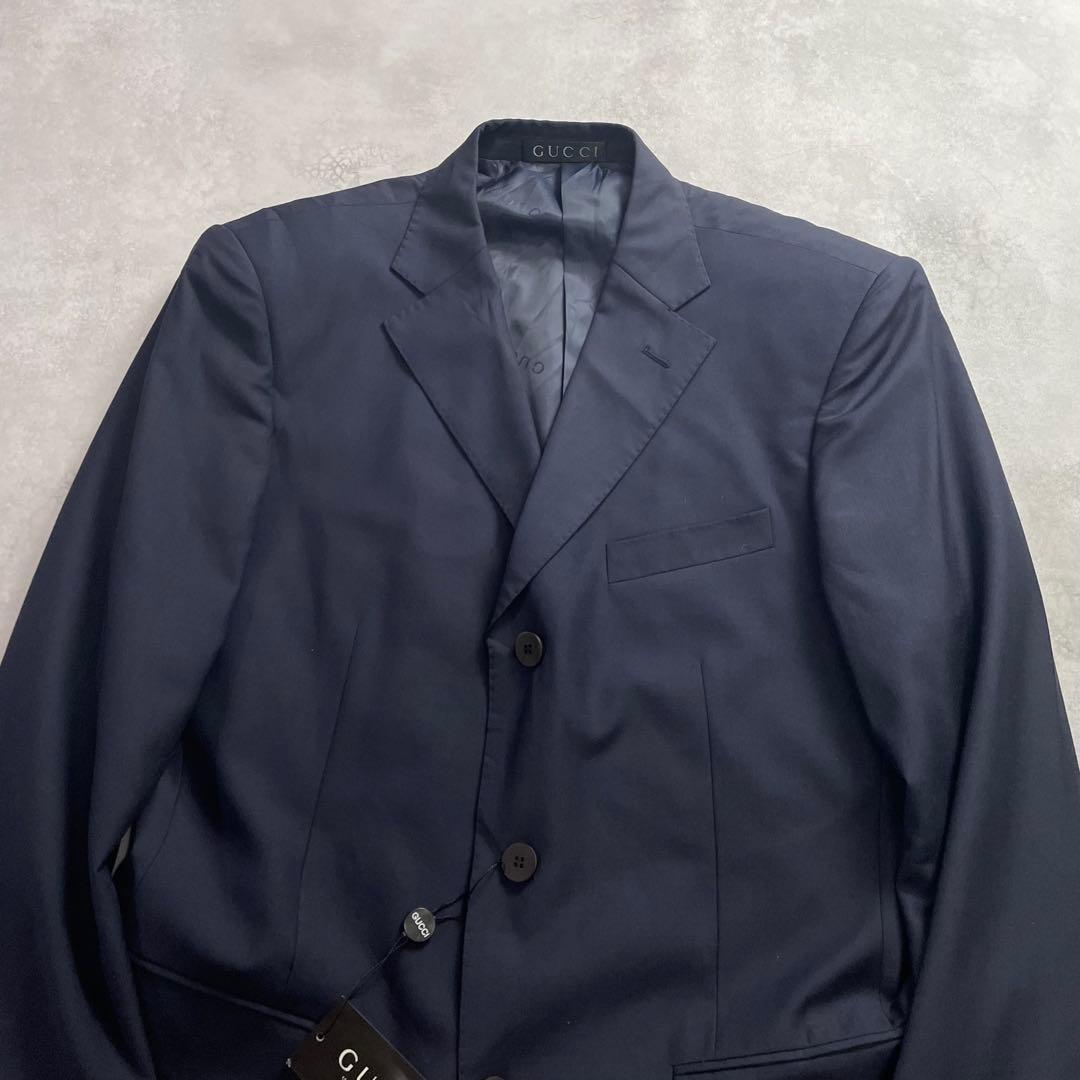 GUCCI タグ付き デッドストック テーラードジャケット 48 L しつけ糸